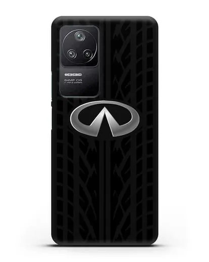 Чехол с логотипом Инфинити с протектором шин силиконовый для Xiaomi Poco F4