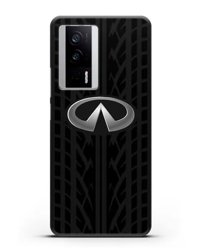 Чехол с логотипом Инфинити с протектором шин силиконовый для Xiaomi Poco F5 Pro