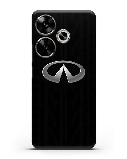 Чехол с логотипом Инфинити с протектором шин силиконовый для Xiaomi Poco F6