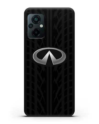 Чехол с логотипом Инфинити с протектором шин силиконовый для Xiaomi Poco M5