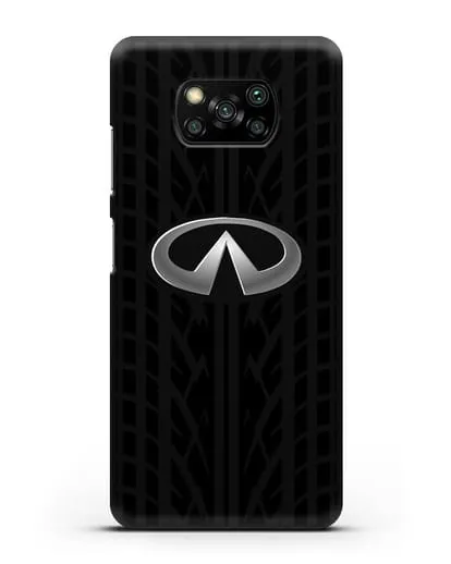 Чехол с логотипом Инфинити с протектором шин силиконовый для Xiaomi Poco X3