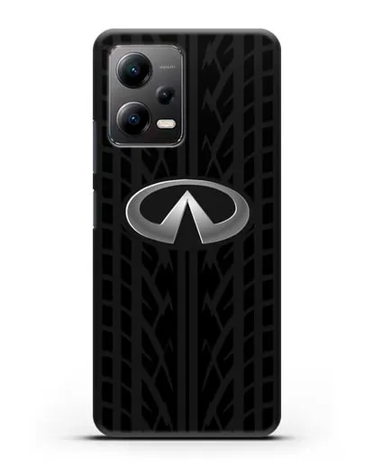 Чехол с логотипом Инфинити с протектором шин силиконовый для Xiaomi Poco X5