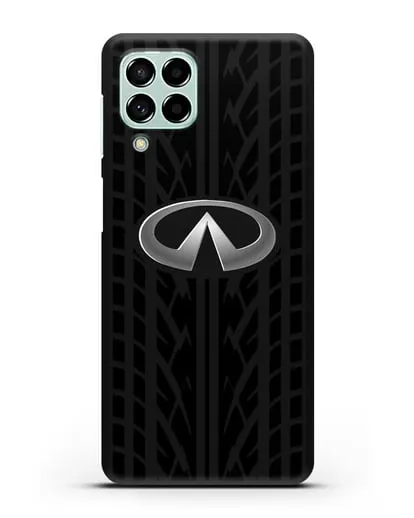 Чехол с логотипом Инфинити с протектором шин силиконовый для Samsung Galaxy M53 [SM-M536]