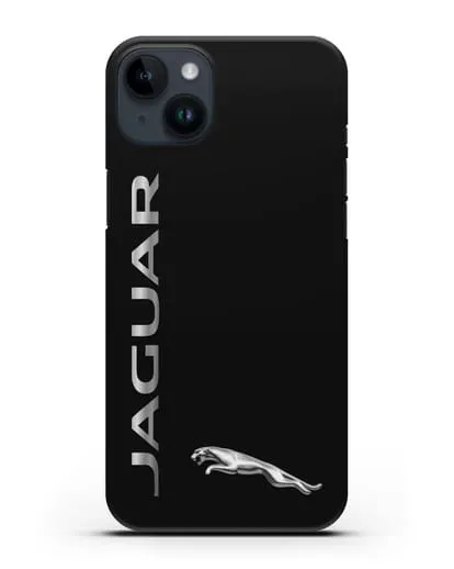 Чехол с надписью Jaguar и логотипом силиконовый для iPhone 14 Plus