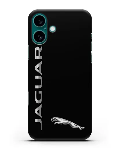 Чехол с надписью Jaguar и логотипом силиконовый для iPhone 16 Plus