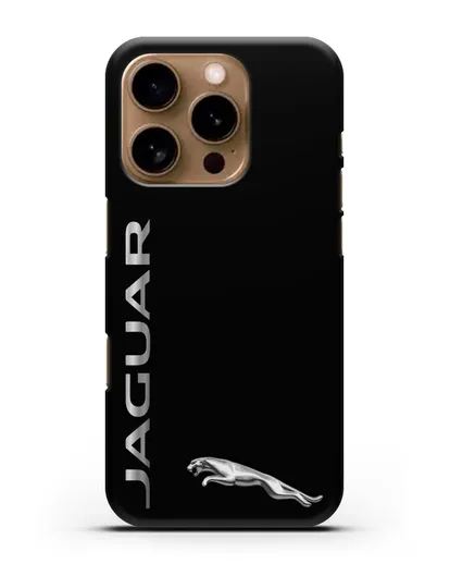 Чехол с надписью Jaguar и логотипом силиконовый для iPhone 16 Pro