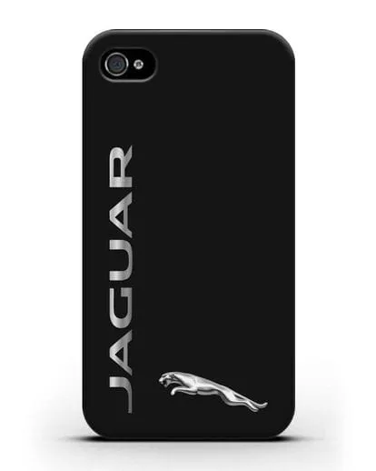 Чехол с надписью Jaguar и логотипом силиконовый для iPhone 4/4s