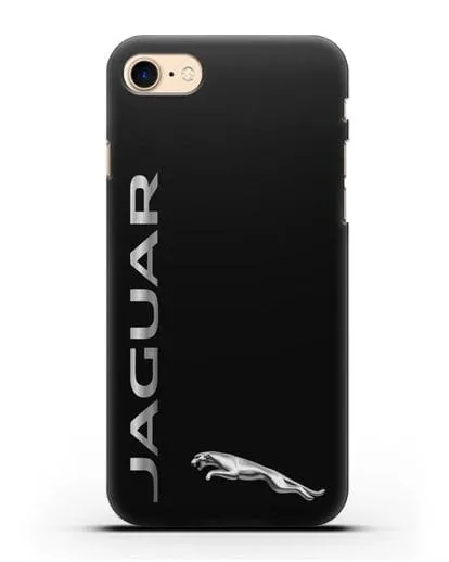 Чехол с надписью Jaguar и логотипом силиконовый для iPhone 8