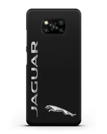 Чехол с надписью Jaguar и логотипом силиконовый для Xiaomi Poco X3