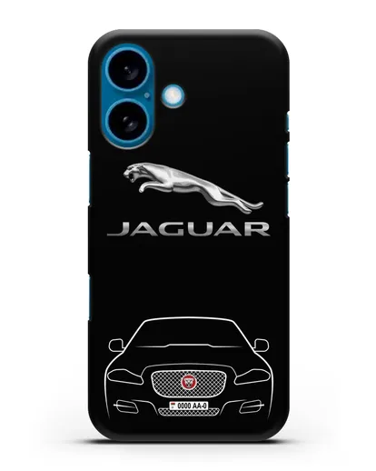 Чехол Jaguar XE с номерным знаком силиконовый для iPhone 16