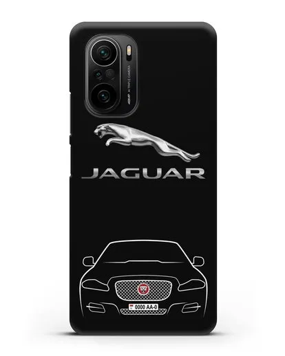 Чехол Jaguar XE с номерным знаком силиконовый для Xiaomi Poco F3