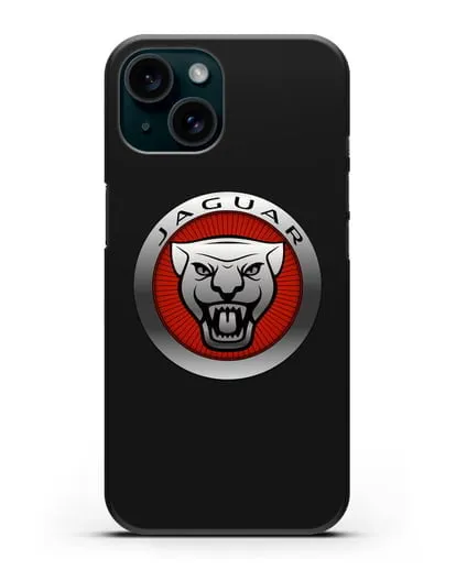 Чехол с логотипом Ягуар силиконовый для iPhone 15