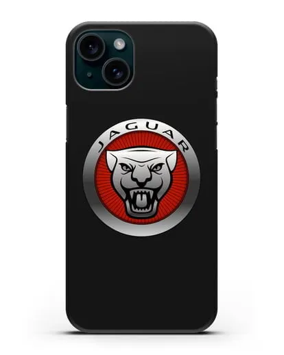 Чехол с логотипом Ягуар силиконовый для iPhone 15 Plus