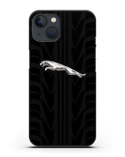 Чехол с символикой Ягуар с протектором шин силиконовый для iPhone 13 Mini