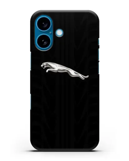 Чехол с символикой Ягуар с протектором шин силиконовый для iPhone 16