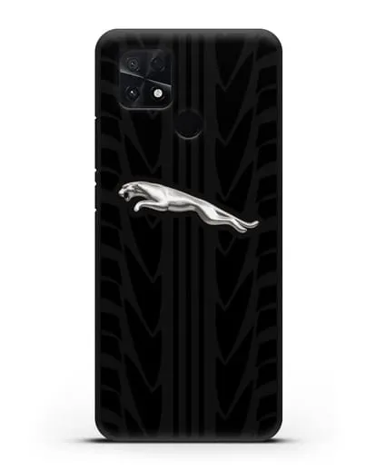 Чехол с символикой Ягуар с протектором шин силиконовый для Xiaomi Poco C40