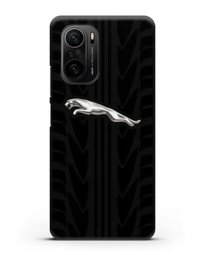 Чехол с символикой Ягуар с протектором шин силиконовый для Xiaomi Poco F3