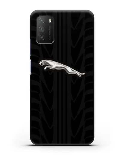 Чехол с символикой Ягуар с протектором шин силиконовый для Xiaomi Poco M3