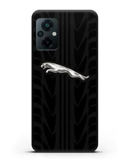 Чехол с символикой Ягуар с протектором шин силиконовый для Xiaomi Poco M5