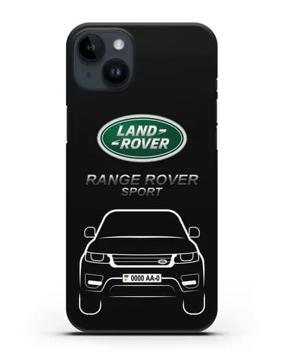 Чехол Range Rover Sport с автомобильным номером силиконовый для iPhone 14 Plus