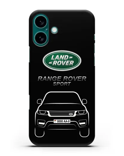 Чехол Range Rover Sport с автомобильным номером силиконовый для iPhone 16 Plus