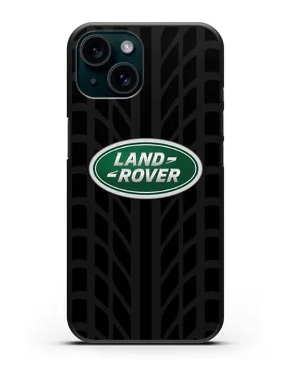 Чехол с эмблемой Land Rover с протектором шин силиконовый для iPhone 15