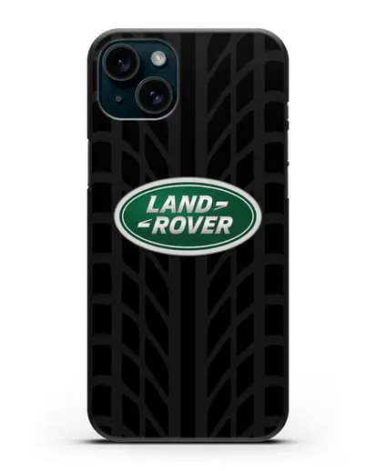 Чехол с эмблемой Land Rover с протектором шин силиконовый для iPhone 15 Plus
