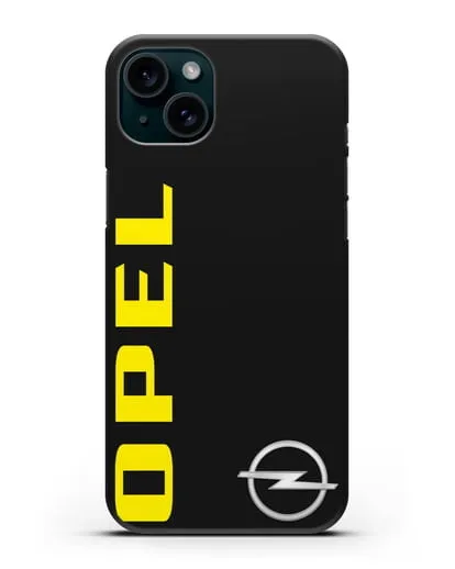 Чехол с надписью Opel и логотипом силиконовый для iPhone 15 Plus