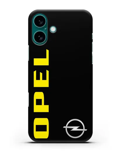 Чехол с надписью Opel и логотипом силиконовый для iPhone 16 Plus