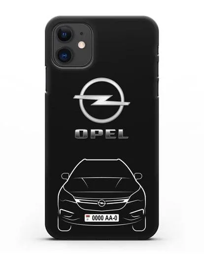 Чехол Opel с номерным знаком силиконовый для iPhone 11