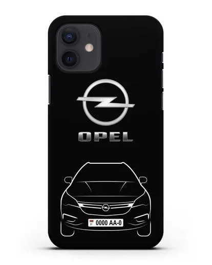 Чехол Opel с номерным знаком силиконовый для iPhone 12