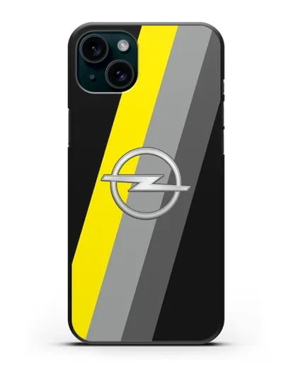 Чехол с логотипом Опель силиконовый для iPhone 15 Plus