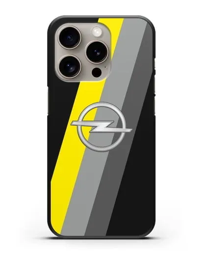 Чехол с логотипом Опель силиконовый для iPhone 15 Pro