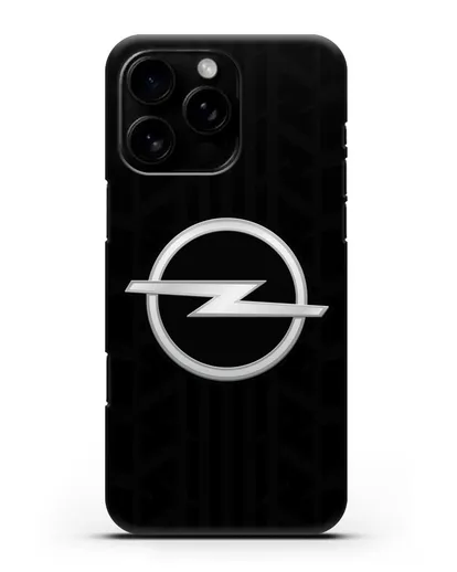 Чехол с эмблемой Opel с протектором шин силиконовый для iPhone 16 Pro Max