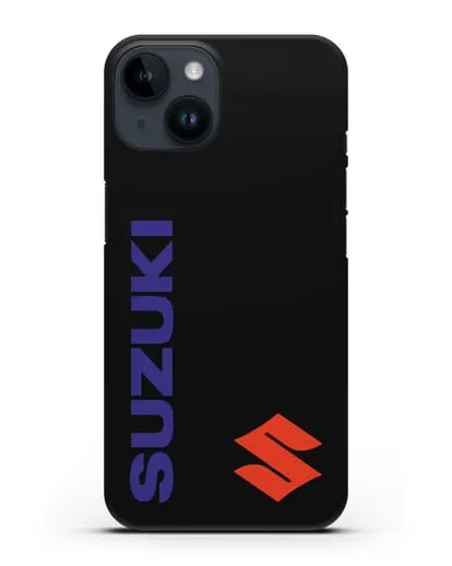 Чехол с надписью Suzuki и логотипом силиконовый для iPhone 14