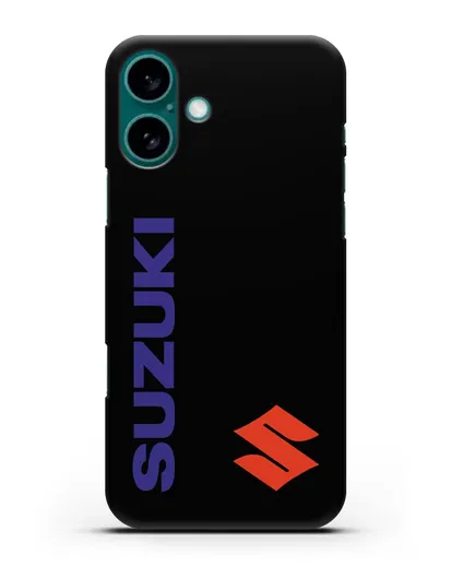 Чехол с надписью Suzuki и логотипом силиконовый для iPhone 16 Plus