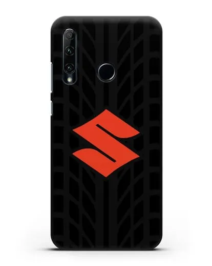 Чехол с эмблемой Suzuki с протектором шин силиконовый для Honor 20e