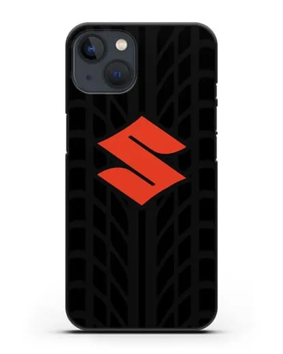 Чехол с эмблемой Suzuki с протектором шин силиконовый для iPhone 13 Mini