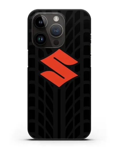 Чехол с эмблемой Suzuki с протектором шин силиконовый для iPhone 14 Pro
