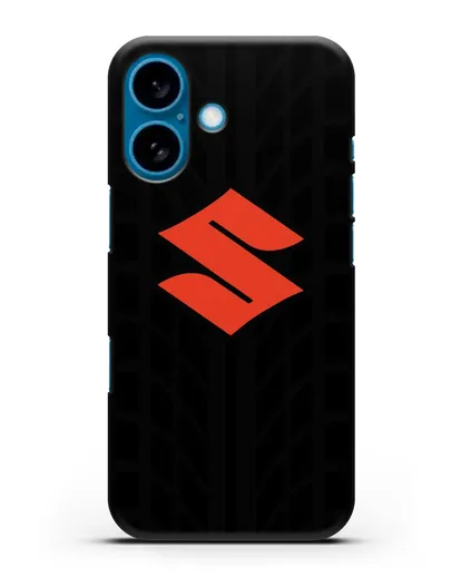 Чехол с эмблемой Suzuki с протектором шин силиконовый для iPhone 16