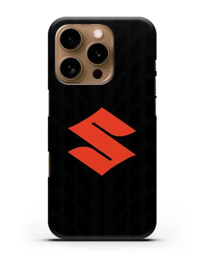 Чехол с эмблемой Suzuki с протектором шин силиконовый для iPhone 16 Pro