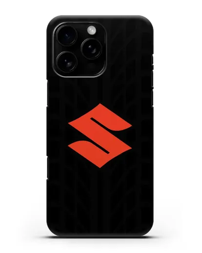 Чехол с эмблемой Suzuki с протектором шин силиконовый для iPhone 16 Pro Max