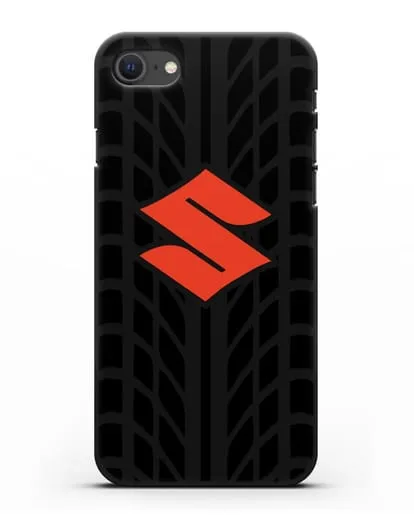 Чехол с эмблемой Suzuki с протектором шин силиконовый для iPhone SE 2020