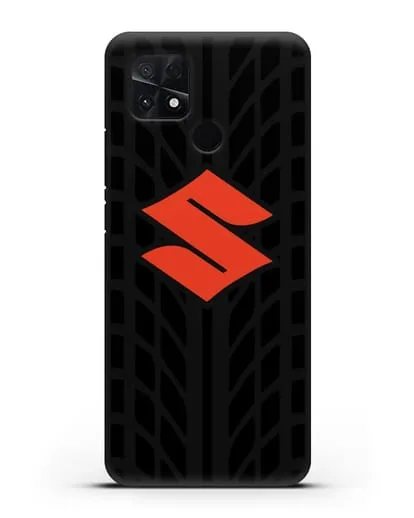Чехол с эмблемой Suzuki с протектором шин силиконовый для Xiaomi Poco C40
