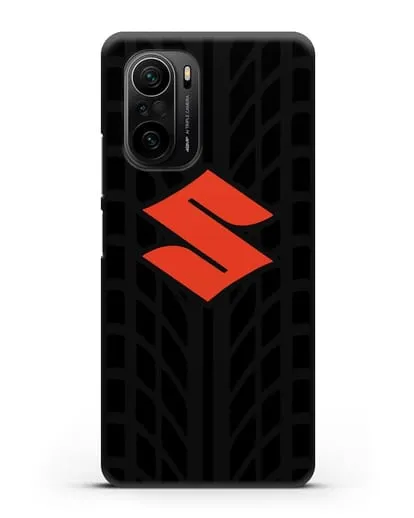 Чехол с эмблемой Suzuki с протектором шин силиконовый для Xiaomi Poco F3