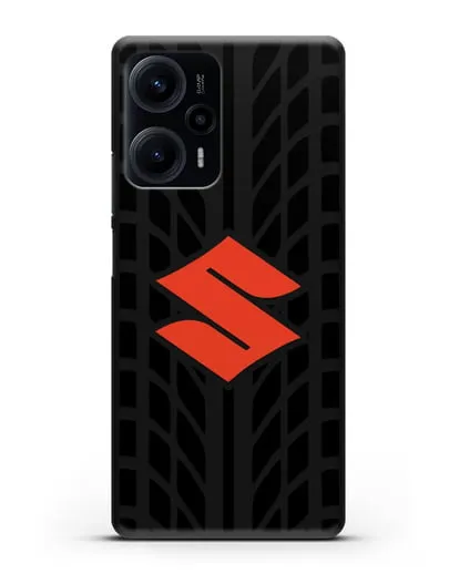 Чехол с эмблемой Suzuki с протектором шин силиконовый для Xiaomi Poco F5