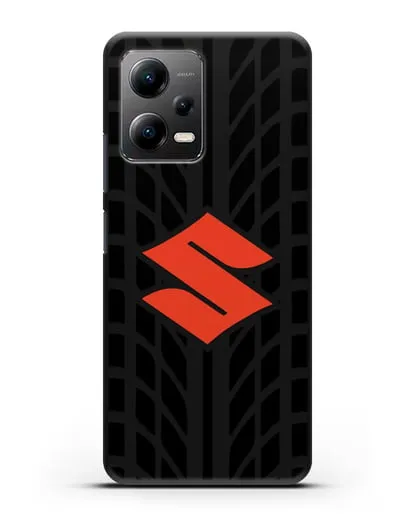 Чехол с эмблемой Suzuki с протектором шин силиконовый для Xiaomi Poco X5