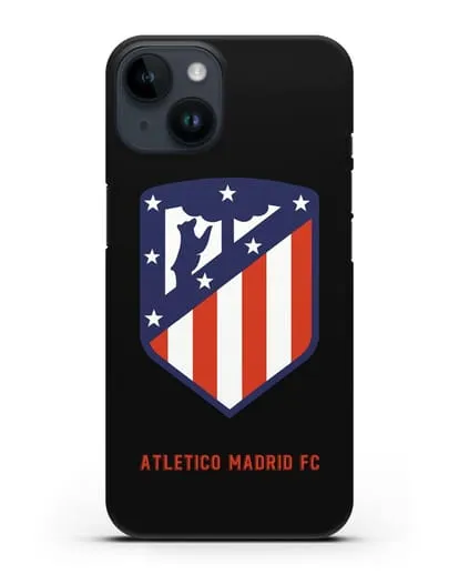 Чехол с надписью FC Atletico Madrid и логотипом силиконовый для iPhone 14