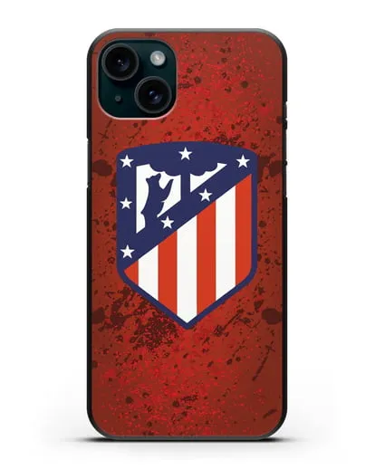 Чехол с логотипом ФК Атлетико Мадрид силиконовый для iPhone 15 Plus