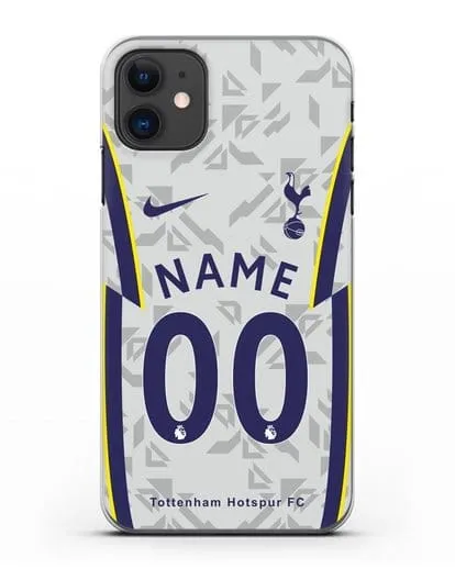 Именной чехол ФК Тоттенхэм с фамилией и номером (сезон 2020-2021) домашняя форма силиконовый для iPhone 11
